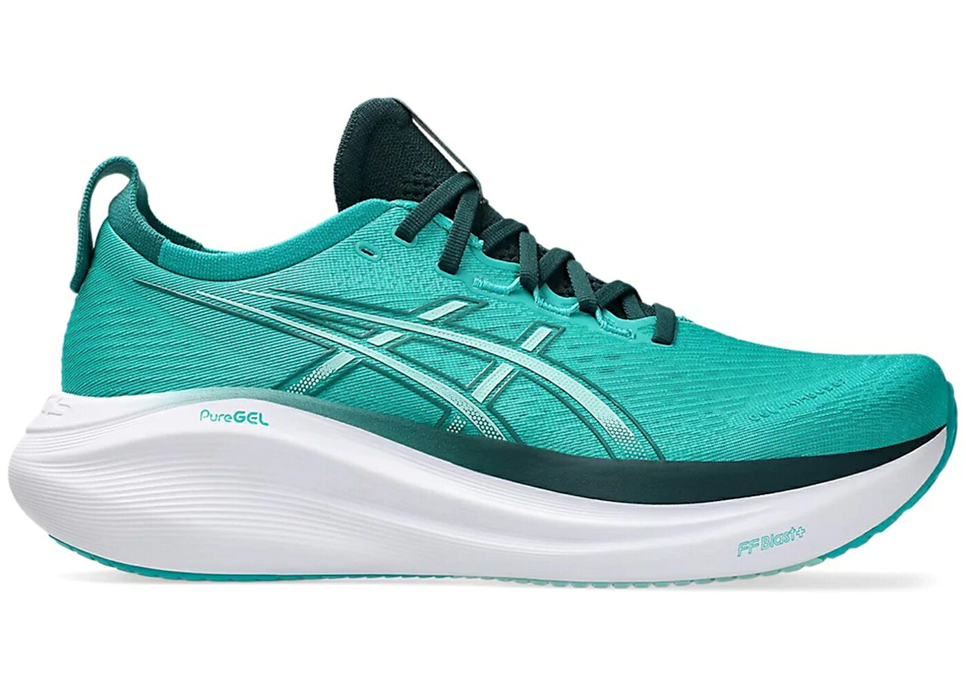 アシックス 縮くれる ウェイブ 緑 緑であること スニーカー メンズ ASICS GEL-NIMBUS 27 WAVE TEAL SAXON GREEN / WAVE TEAL SAXON GREEN 靴-メンズ靴-スニーカー