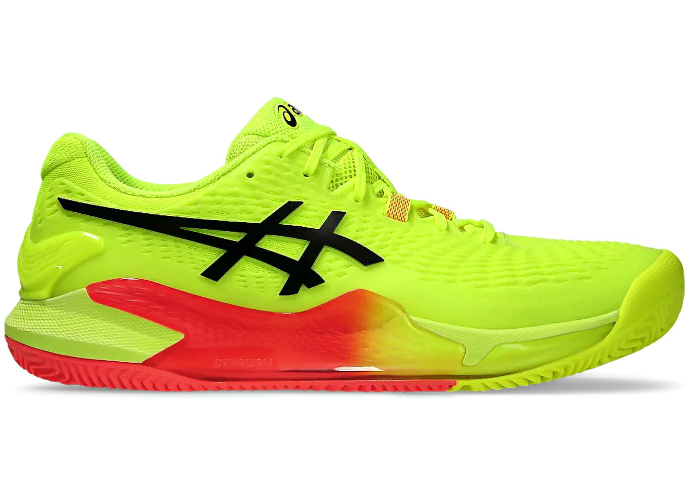 アシックス 黄色 イエロー 黒色 ブラック スニーカー メンズ ASICS GEL-RESOLUTION 9 CLAY PARIS / SAFETY YELLOW BLACK