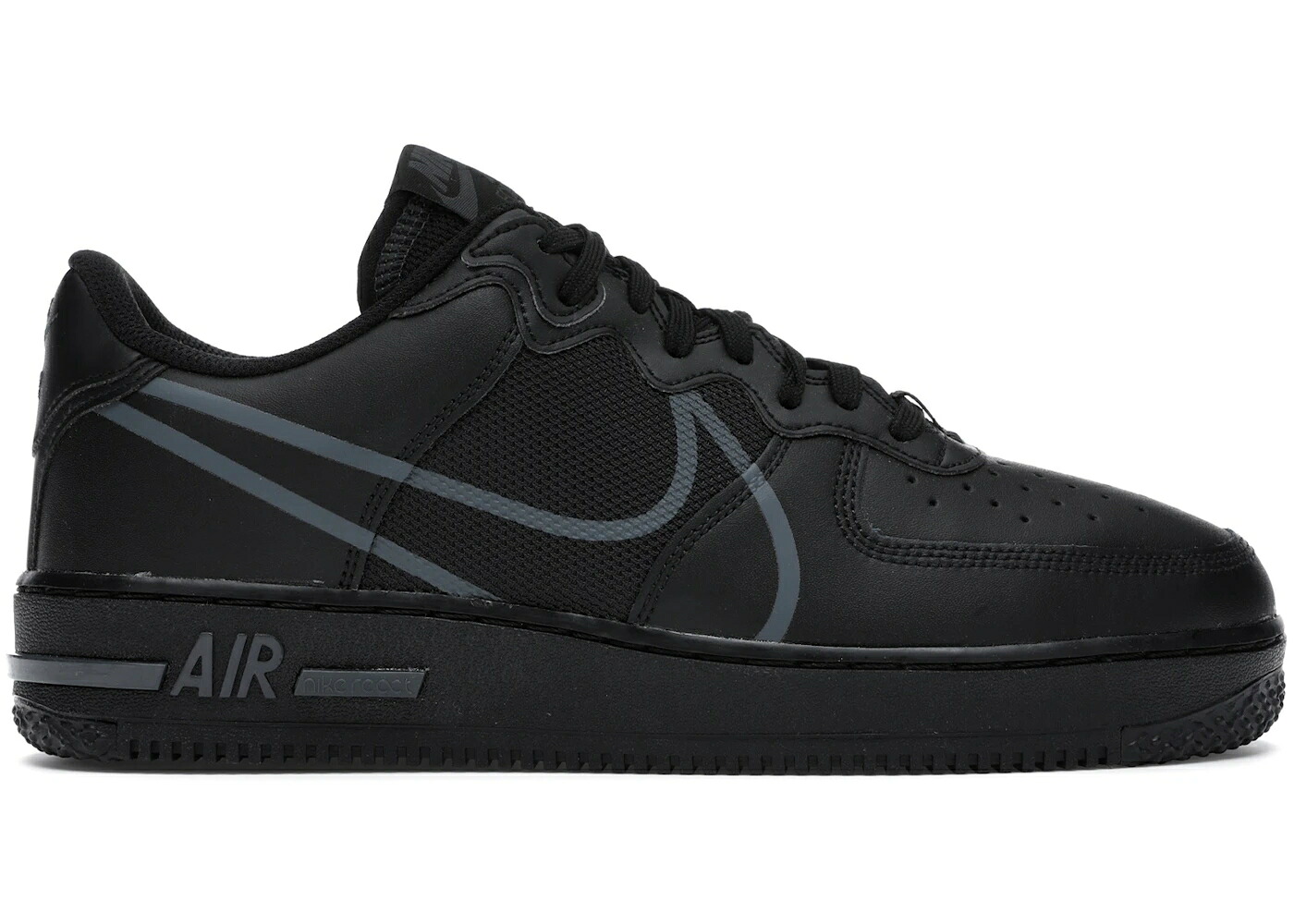 ナイキ リアクト 黒色 ブラック エアフォース スニーカー メンズ NIKE AIR FORCE 1 REACT BLACK ANTHRACITE / BLACK ANTHRACITE|スニケス