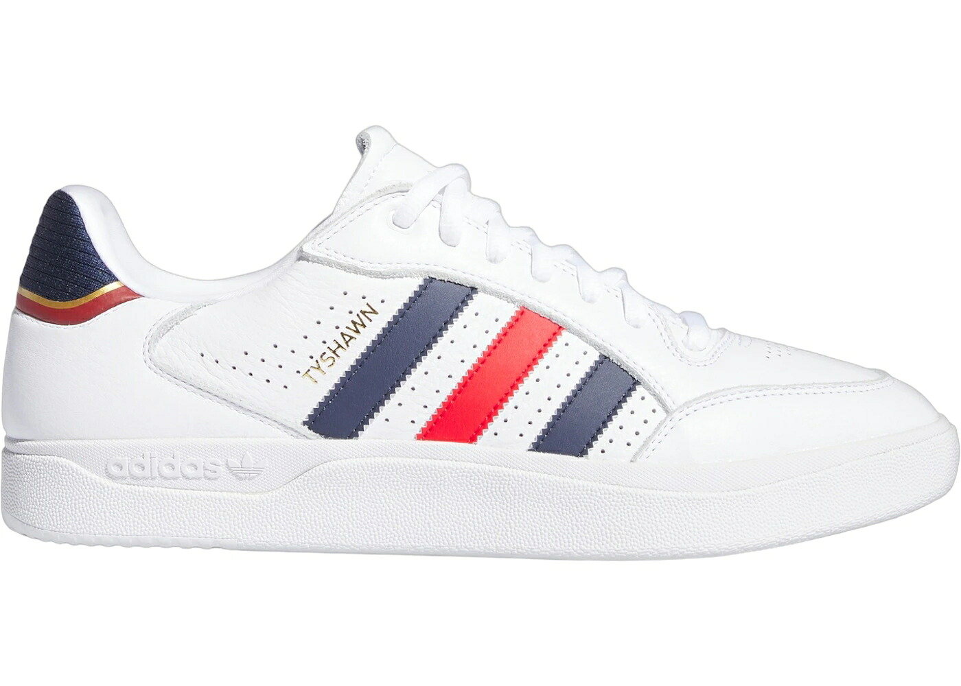 アディダス 白色 ホワイト ゴールド スニーカー メンズ ADIDAS TYSHAWN LOW CLOUD WHITE BETTER SCARLET GOLD METALLIC / CLOUD WHITE BETTER SCARLET GOLD