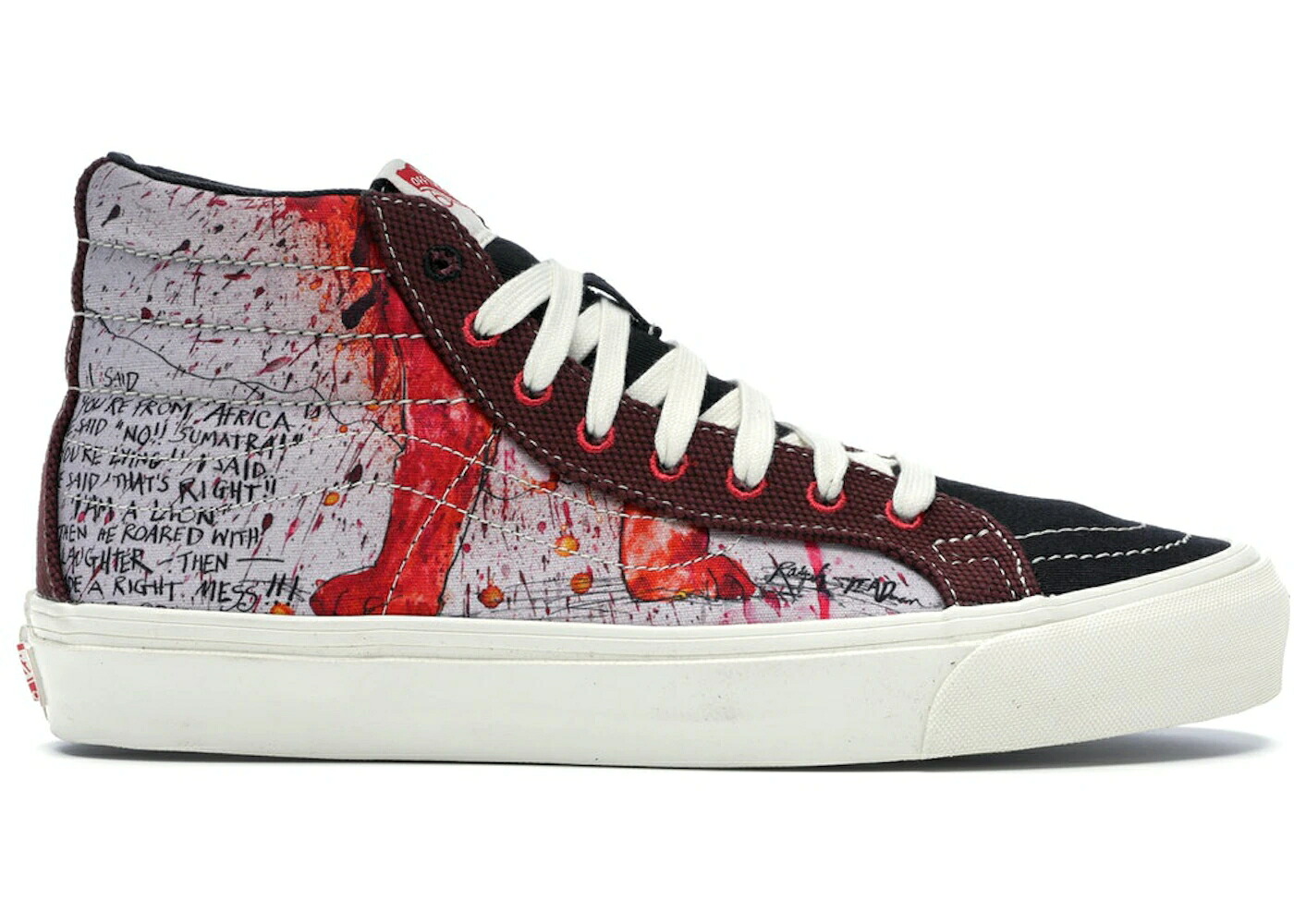 ヴァンズ バンズ 滑るご機嫌 赤 赤いこと 黒いこと 黒いこと スニーカー メンズ VANS SK8-HI RALPH STEADMAN LION / RED BLACK