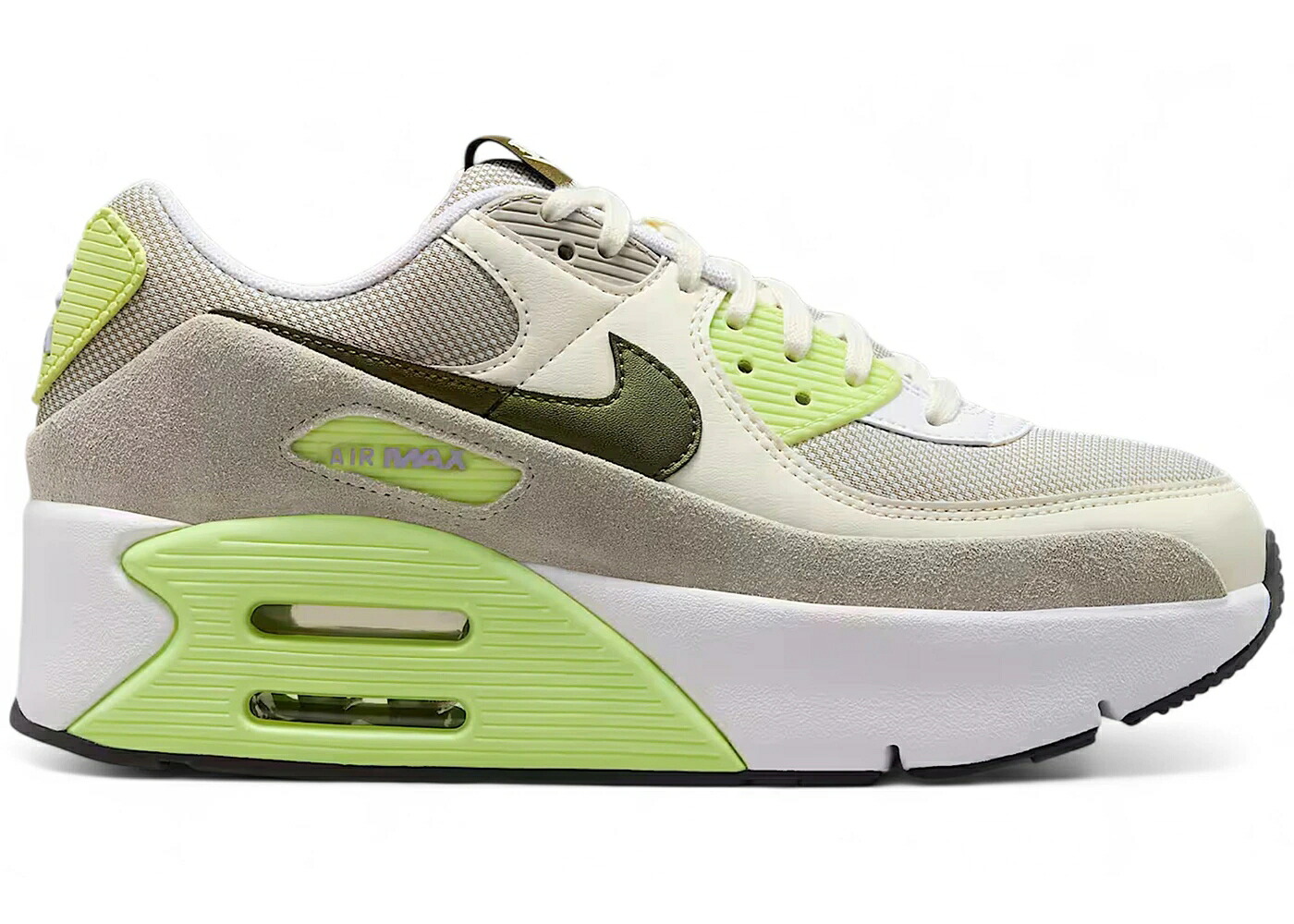 ナイキ マックス アイボリー 白色 ホワイト カレッジ 灰色 グレー エアマックス WOMEN'S スニーカー レディース NIKE AIR MAX 90 LV8 PALE IVORY LIGHT LEMON TWIST (WOMEN'S) / WHITE PALE IVORY COLLEGE GREY