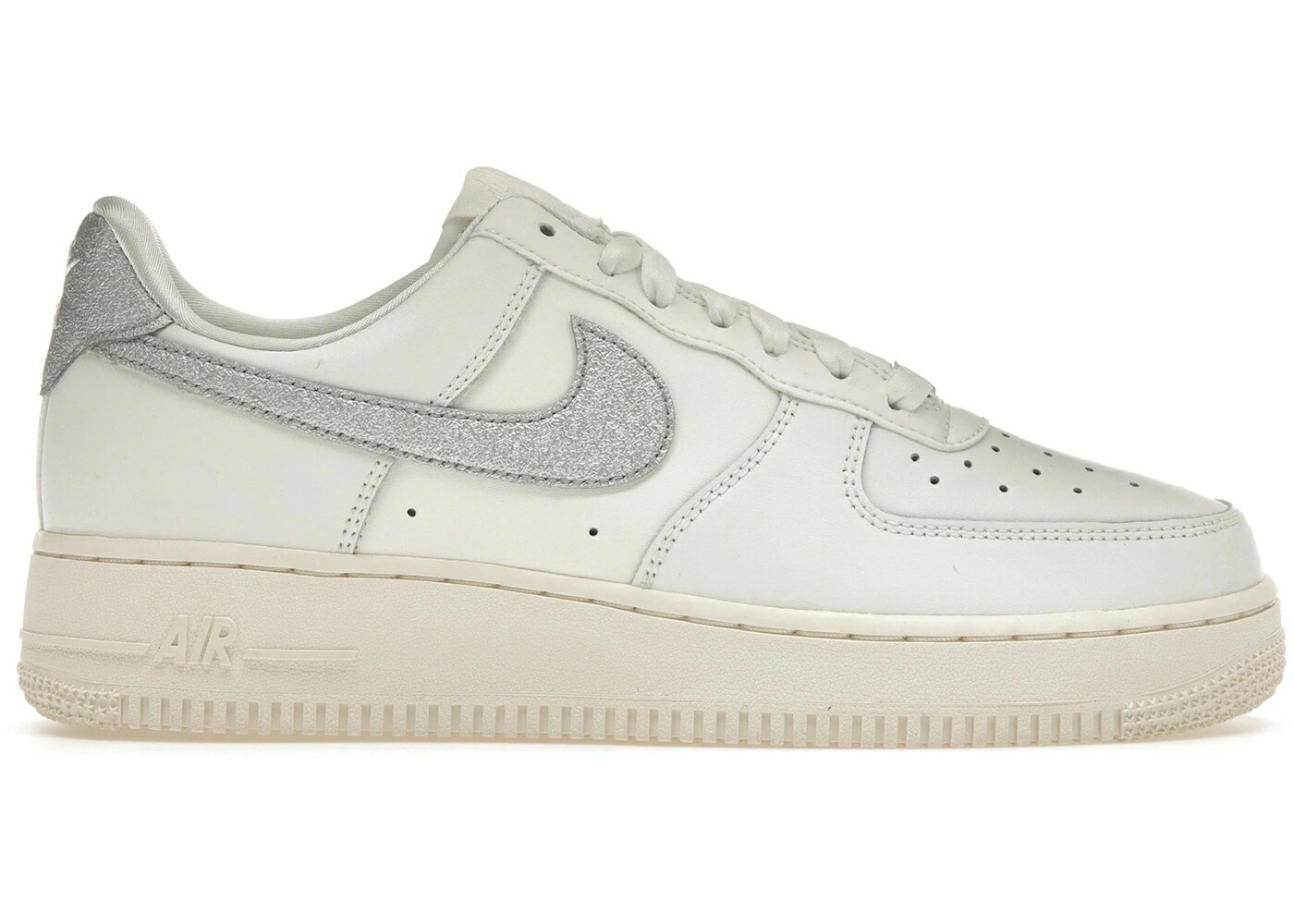 ナイキ 白いこと 白いこと しろがね色 しろがね色 空軍 \u002707 スニーカー レディース NIKE AIR FORCE 1 SUMMIT WHITE SAIL METALLIC SILVER / SUMMIT WHITE SAIL WHITE METALLIC