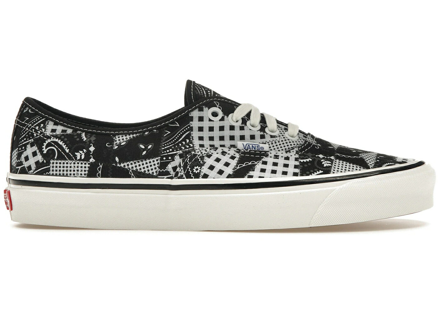 ヴァンズ バンズ ボルト オーセンティック 黒色 ブラック 白色 ホワイト スニーカー メンズ VANS VAULT UA AUTHENTIC 44 DX WP PAISLEY BLACK / BLACK WHITE