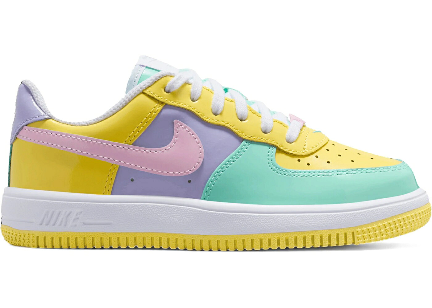 ナイキ 黄味がかった 黄色 サクラ色 御坊っちゃん キッズ NIKE FORCE 1 LOW EASTER (2026) (なおなお書き) / YELLOW PULSE PINK FOAM もの言う花 マタニティ スニーカー