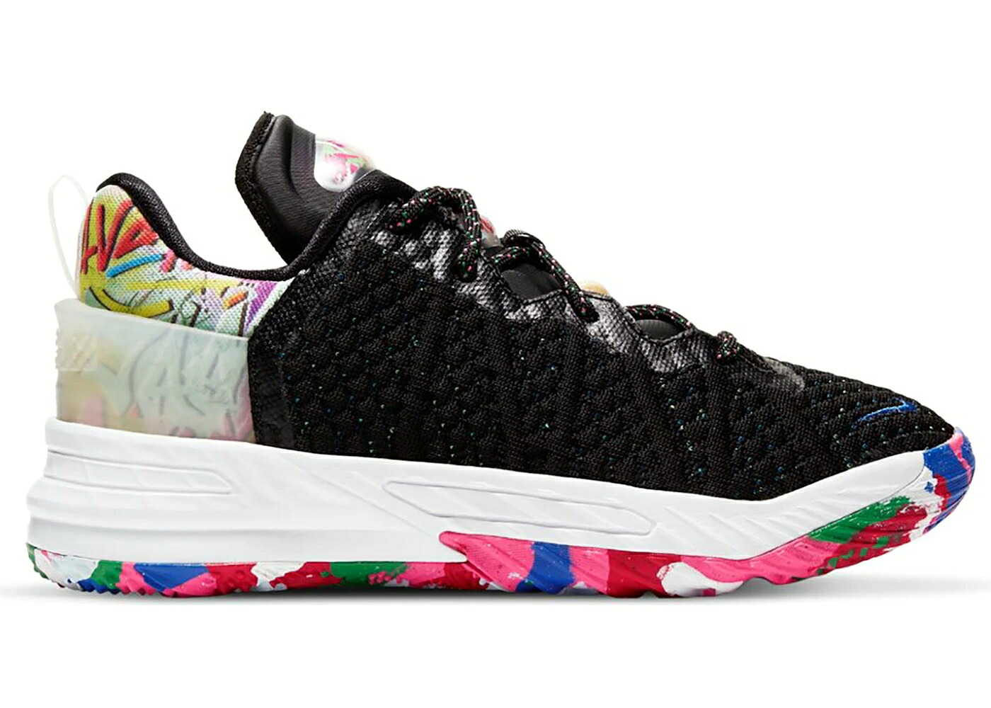 ナイキ レブロン 黒いこと 黒いこと 白いこと 白いこと お坊っちゃん キッズ NIKE LEBRON 18 MULTICOLOR (なおなお書き) / BLACK MULTI COLOR WHITE もの言う花 マタニティ スニーカー