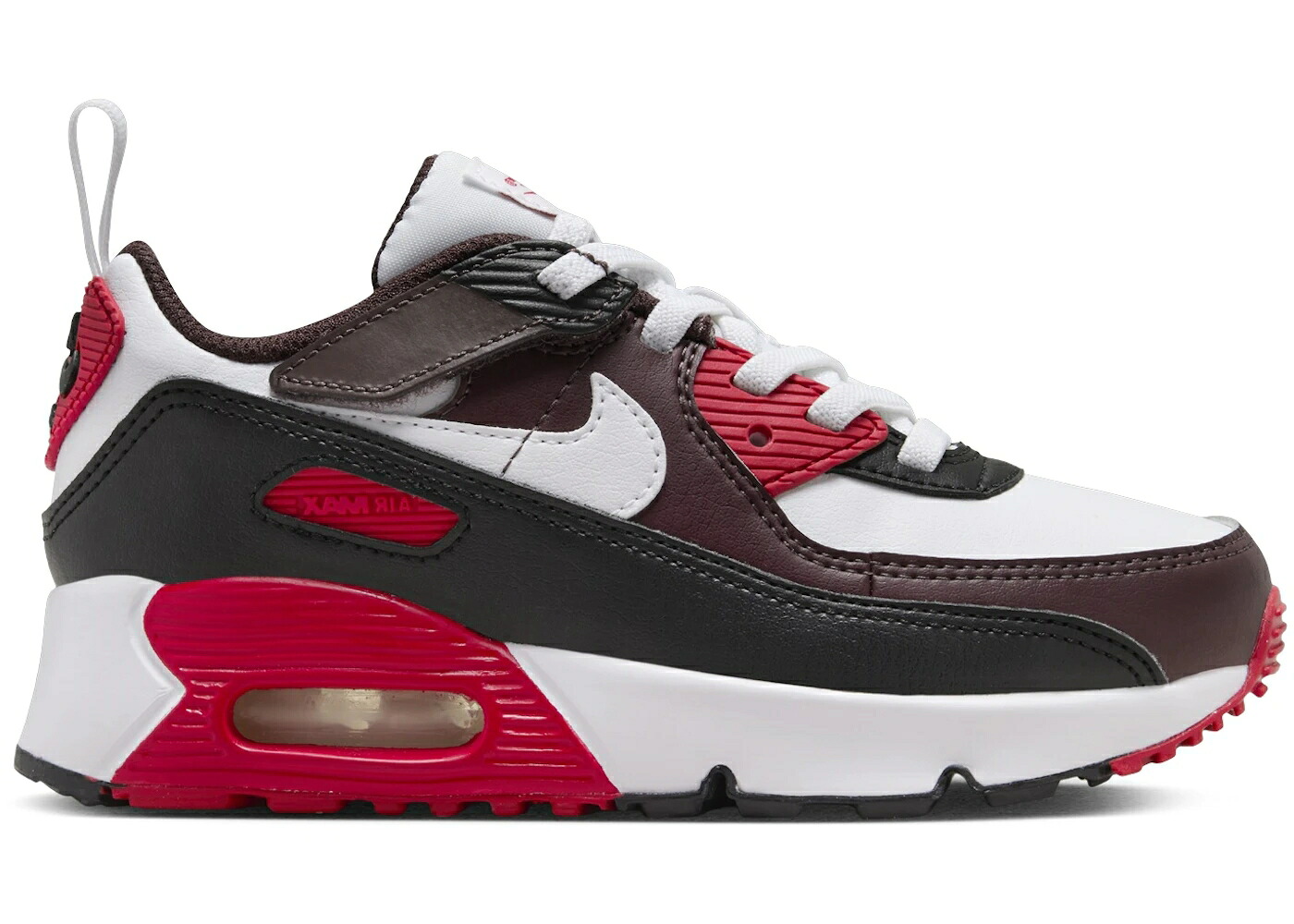 ナイキ マックス ワイン色 バーガンディー 黒色 ブラック 赤 レッド 白色 ホワイト エアマックス ジュニア キッズ NIKE AIR MAX 90 EASYON BURGUNDY CRUSH BLACK UNIVERSITY RED WHITE (PS) / BURGUNDY CRUSH BLACK UNIV