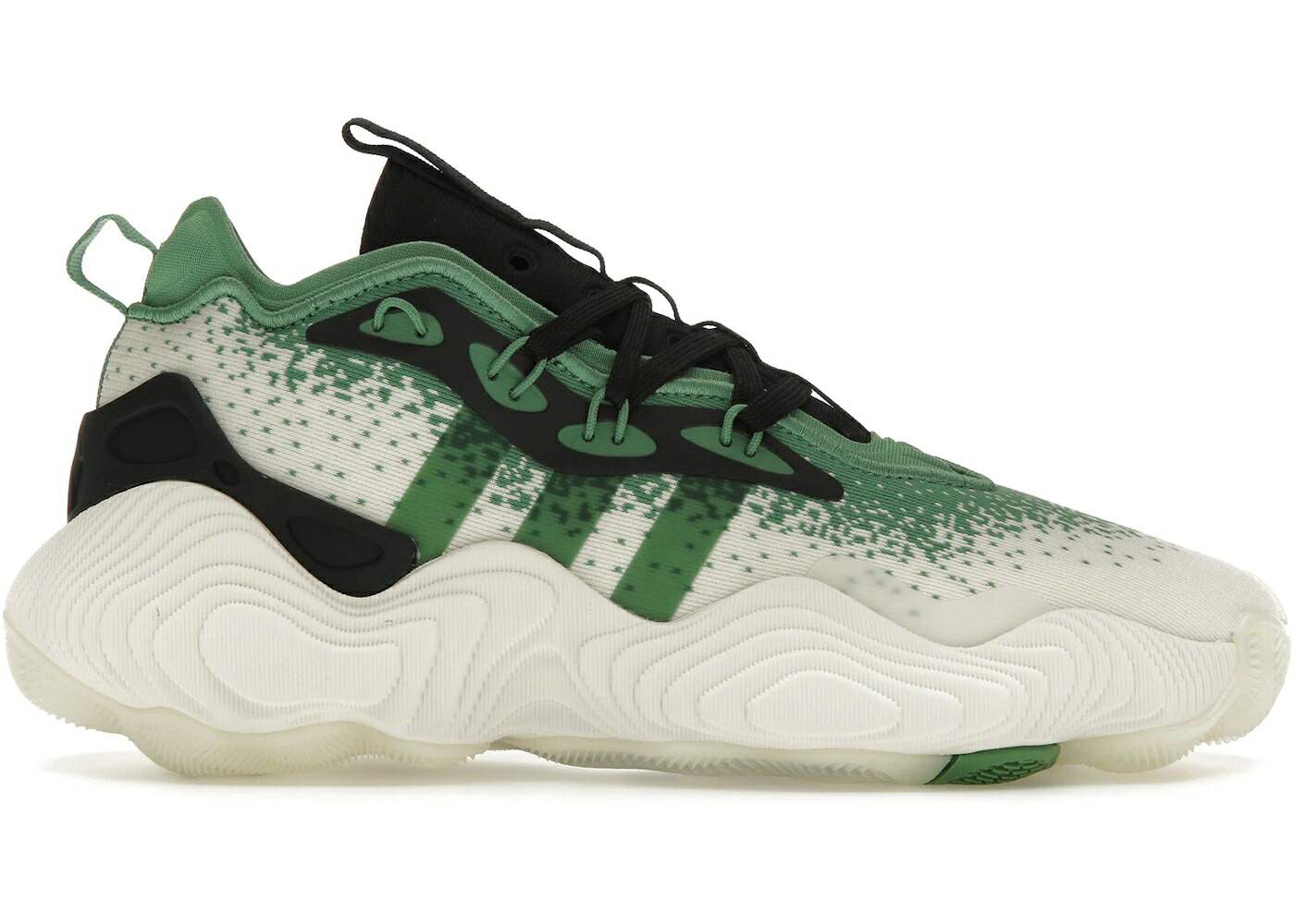 アディダス 白色 ホワイト 緑 グリーン 黒色 ブラック コア スニーカー メンズ ADIDAS TRAE YOUNG 3 OFF WHITE PRELOVED GREEN BLACK / OFF WHITE PRELOVED GREEN CORE