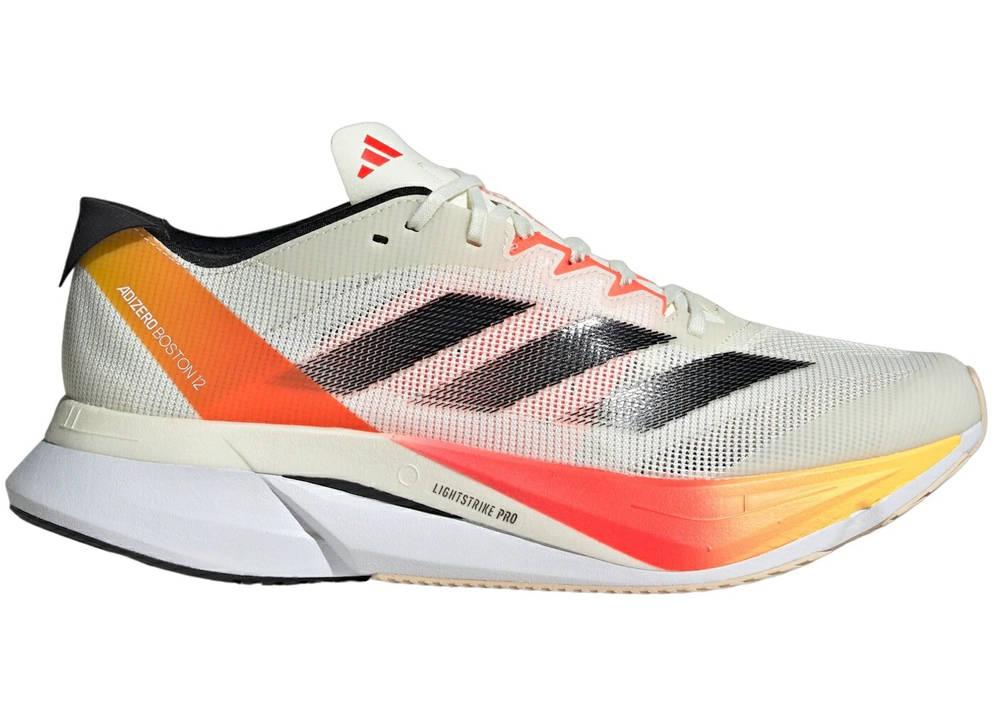 アディダス アディゼロ ボストン アイボリー コア 黒色 ブラック 赤 レッド スニーカー メンズ ADIDAS ADIZERO BOSTON 12 IVORY CORE BLACK SOLAR RED / IVORY CORE BLACK SOLAR RED