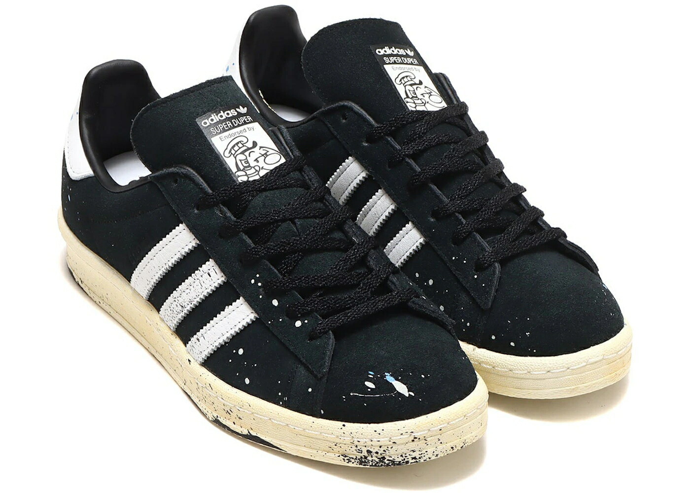 アディダス キャンパス 黒色 ブラック 白色 ホワイト クリーム スニーカー メンズ ADIDAS CAMPUS 80S COOK BLACK / BLACK WHITE CREAM