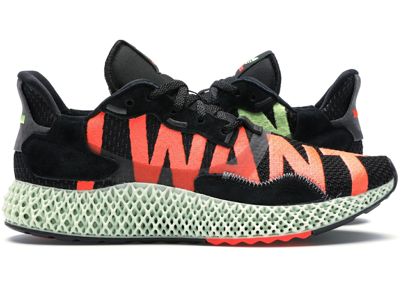 アディダス 黒いこと 黒いこと 中核グループ 赤 赤いこと 緑 緑であること スニーカー メンズ ADIDAS ZX 4000 4D I WANT CAN BLACK / CORE BLACK SOLAR RED AERO GREEN
