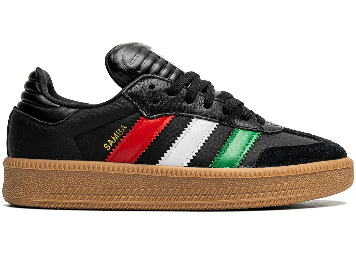 アディダス サンバ 黒色 ブラック 緑 グリーン コア ゴールド スニーカー メンズ ADIDAS SAMBA XLG BLACK BETTER SCARLET GREEN / CORE BLACK BETTER SCARLET GOLD