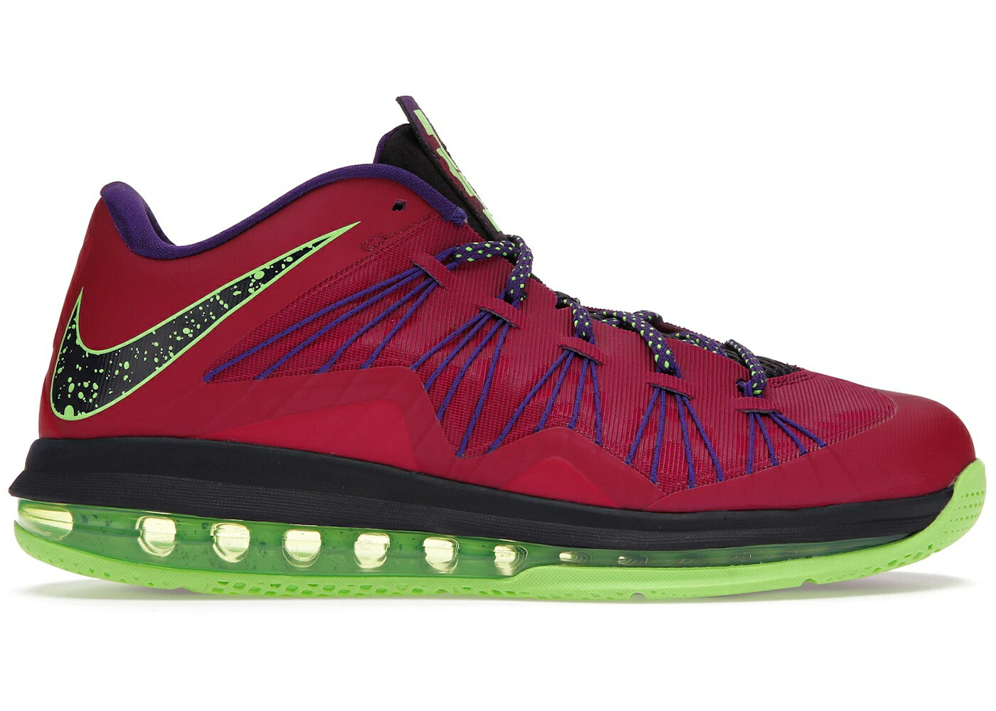ナイキ レブロン 赤 レッド GREEN; スニーカー メンズ NIKE LEBRON X LOW LEBRONCURIAL / RED PLUM ELECTRIC GREEN;