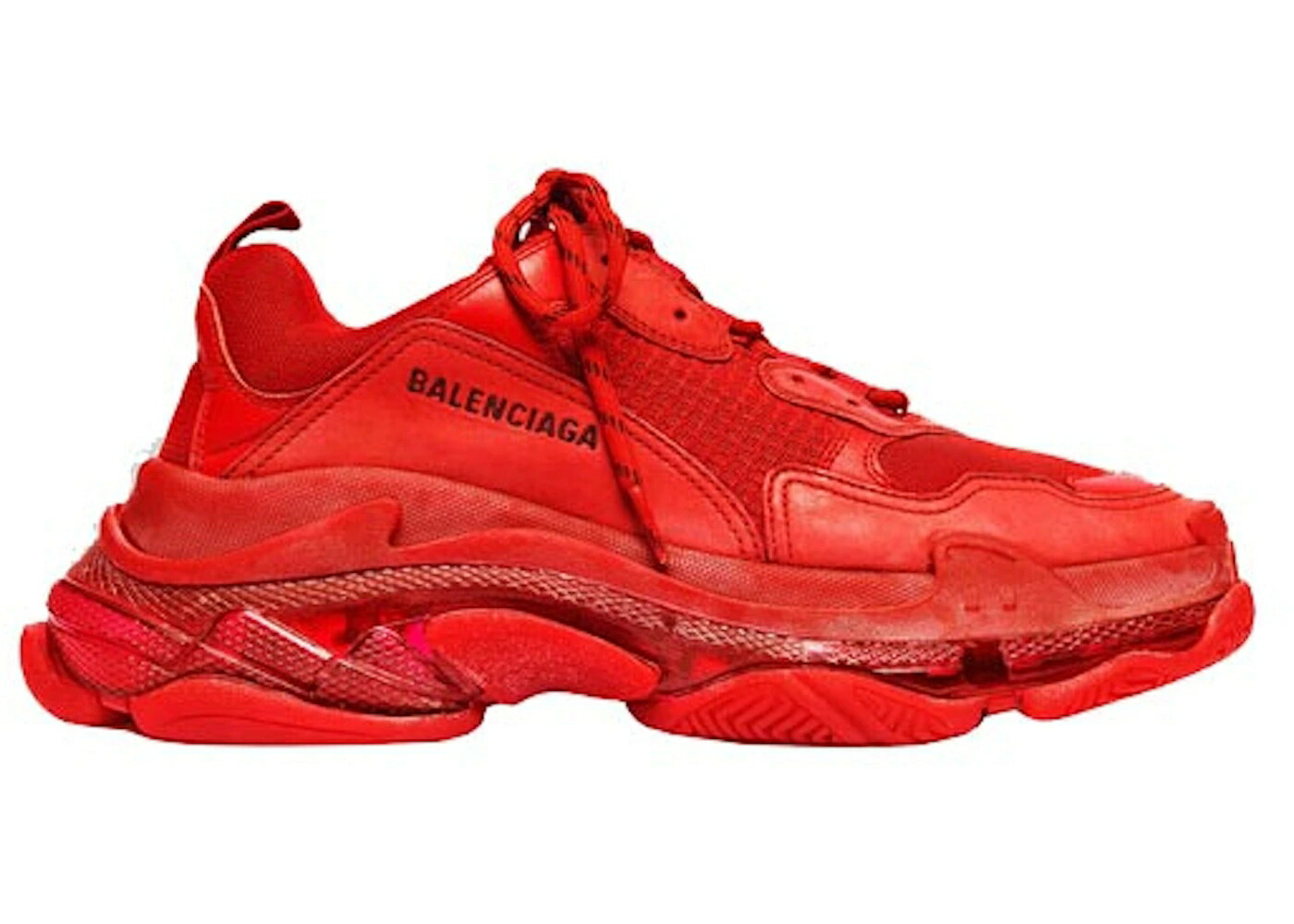 バレンシアガ 赤 レッド スニーカー メンズ BALENCIAGA TRIPLE S RED CLEAR SOLE /