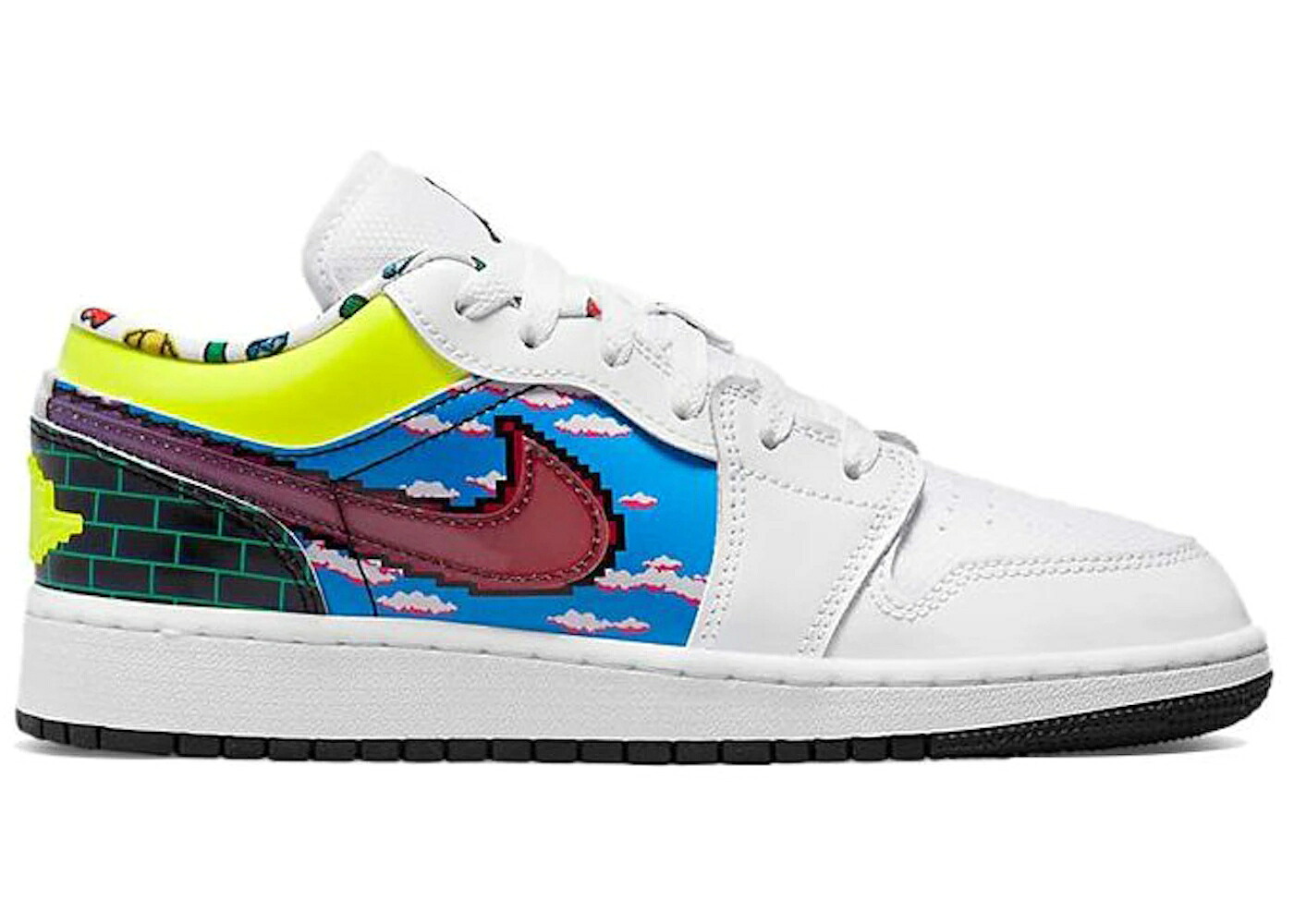 ナイキ ジョーダン 白色 ホワイト オールドスクール ジュニア キッズ JORDAN 1 LOW OLD SCHOOL GAMING (GS) / WHITE MULTI MULTI ベビー マタニティ スニーカー｜スニケス