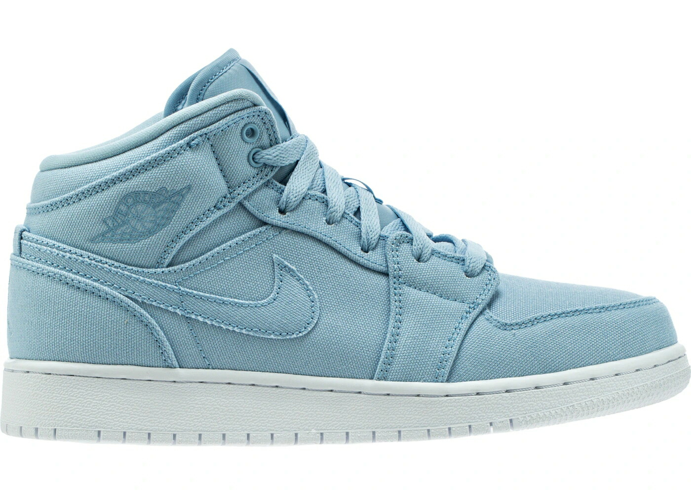 ナイキ ジョーダン ミッド 青碧 青碧 白いこと 白いこと お坊っちゃん キッズ JORDAN 1 MID CANVAS ICE BLUE (GS) / ICE BLUE ICE BLUE WHITE もの言う花 マタニティ スニーカー