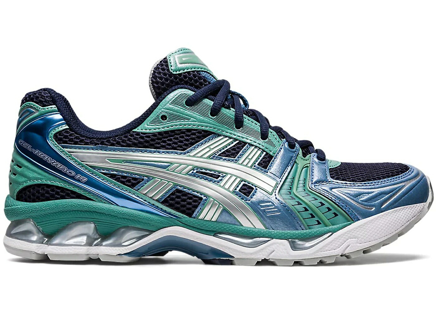 アシックス 青味 青み 純然たる しろがね色 しろがね色 アクア スニーカー メンズ ASICS GEL-KAYANO 14 MIDNIGHT BLUE PURE SILVER AQUA / MIDNIGHT PURE SILVER