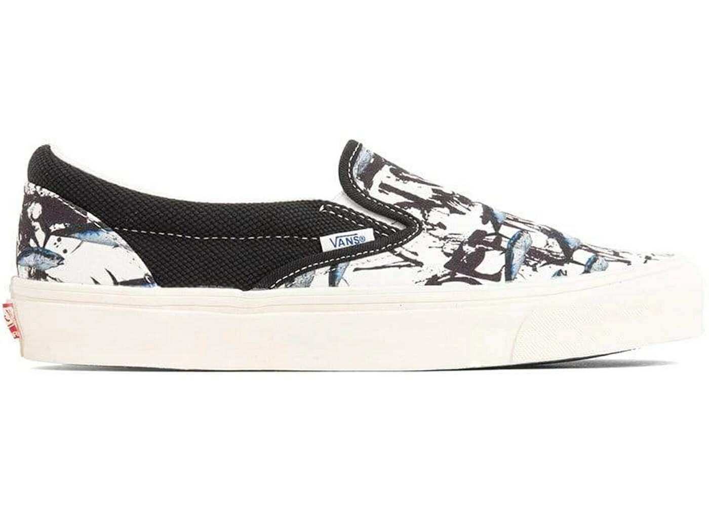 ヴァンズ バンズ スリッポン 白いこと 白いこと 黒いこと 黒いこと スニーカー メンズ VANS SLIP-ON RALPH STEADMAN FISH / TRUE WHITE BLACK