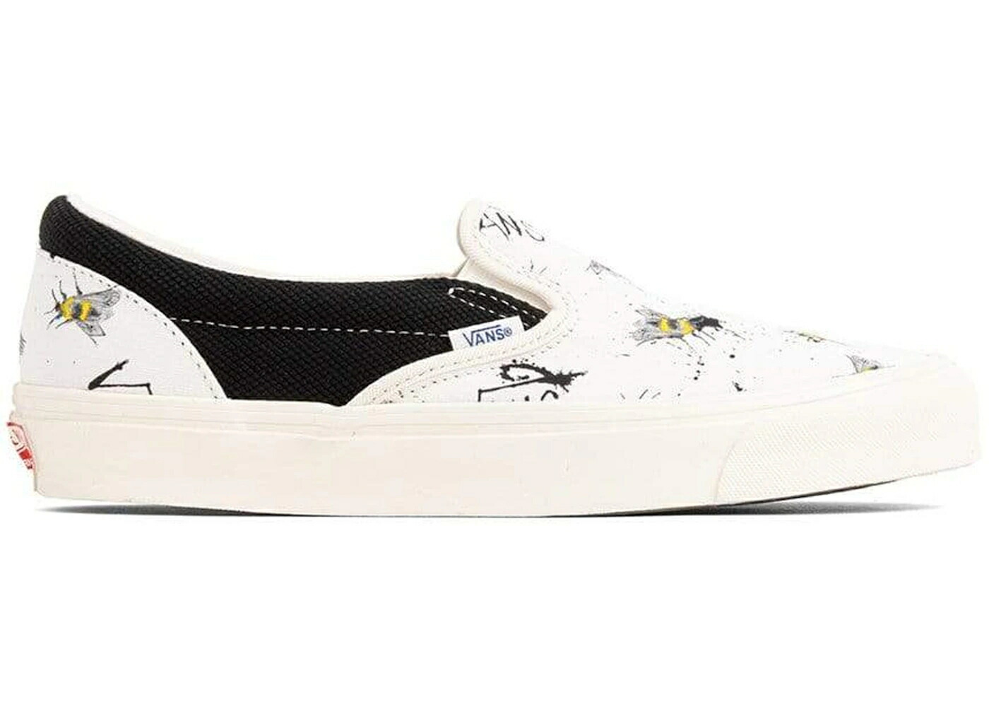 ヴァンズ バンズ スリッポン 白色 ホワイト 黒色 ブラック スニーカー メンズ VANS SLIP-ON RALPH STEADMAN BEES / TRUE WHITE BLACK 43,020円
