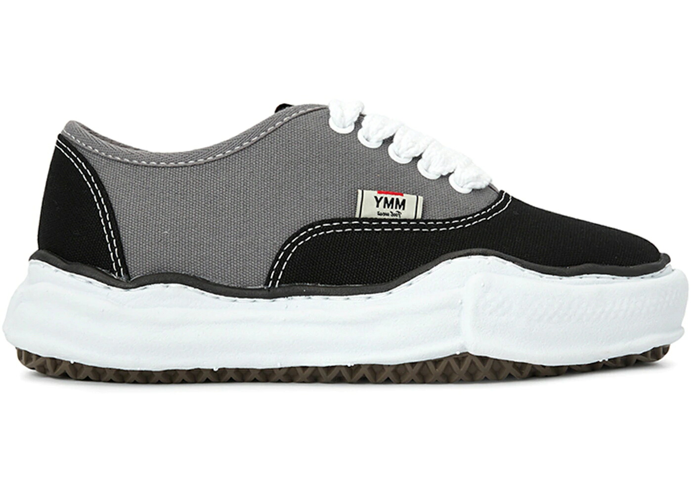 メゾン ミハラヤスヒロ 黒色 ブラック 灰色 グレー スニーカー メンズ MAISON MIHARA YASUHIRO MAISON MIHARA YASUHIRO BAKER OG SOLE BICOLOR CANVAS LOW BLACK GREY / BLACK GREY｜スニケス