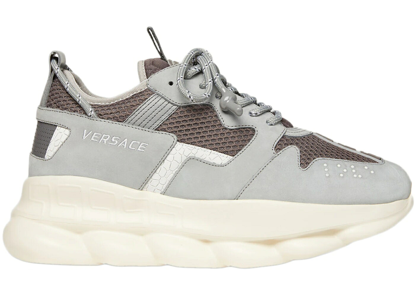 ヴェルサーチェ 灰色 グレー グレイ 白色 ホワイト スニーカー メンズ VERSACE CHAIN REACTION 2 GRAY WHITE / GRAY WHITE