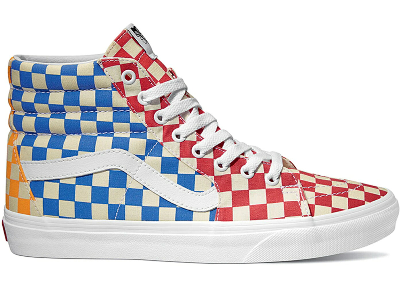 ヴァンズ バンズ スケートハイ 白色 ホワイト スニーカー メンズ VANS SK8-HI CHECKERBOARD MULTI / MULTI TRUE WHITE
