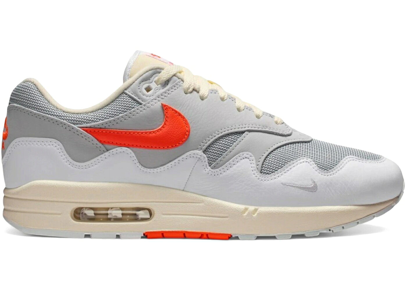 ナイキ マックス 白いこと 白いこと クリムゾン 純然たる エア湖マックス スニーカー メンズ NIKE AIR MAX 1 PATTA WAVES WHITE HYPER CRIMSON (WITH BRACELET) / WHITE HYPER CRIMSON PURE