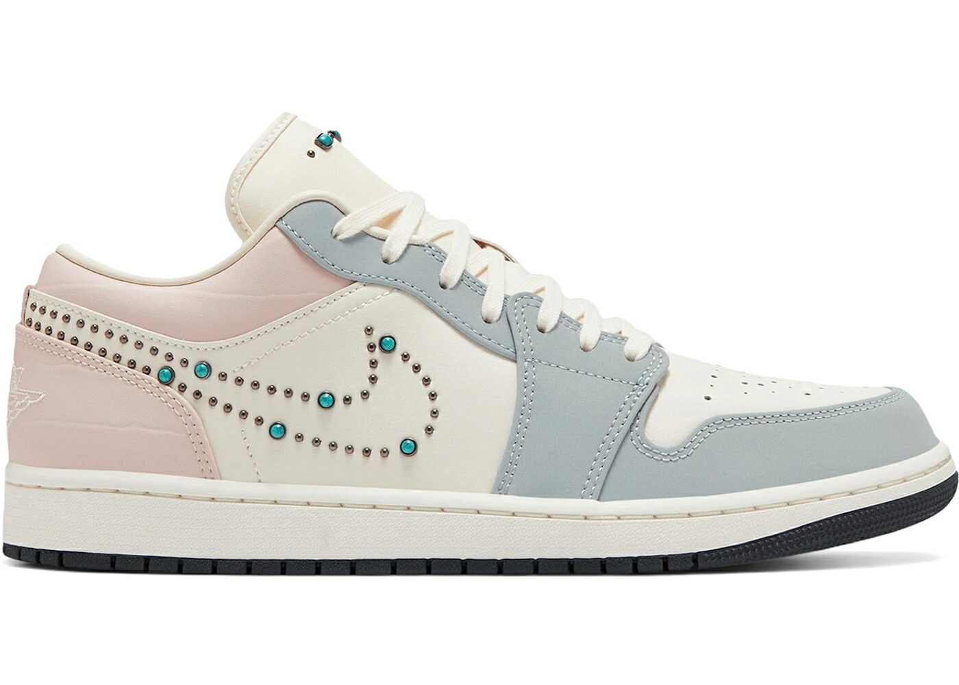 ナイキ ジョーダン パール スウッシュ スウォッシュ スニーカー メンズ JORDAN 1 LOW SOFT PEARL GEM STUDDED SWOOSH / SOFT PEARL SAIL MINT FOAM OFF