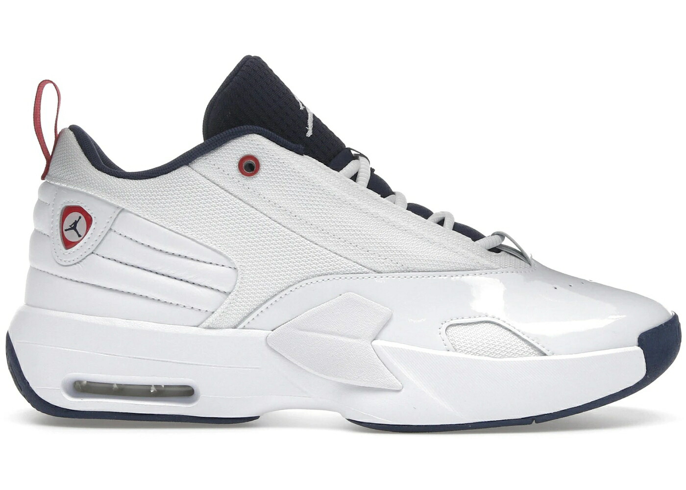 ナイキ ジョーダン マックス オーラ 白色 ホワイト 赤 レッド 紺色 ネイビー スニーカー メンズ JORDAN MAX AURA 6 USA / WHITE VARSITY RED MIDNIGHT NAVY