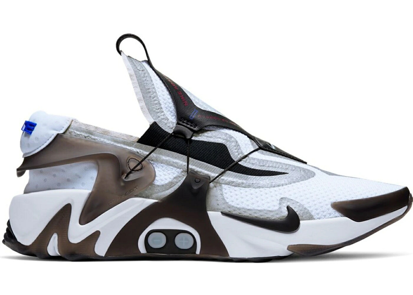 ナイキ アダプト ハラチ 白色 ホワイト 黒色 ブラック クリムゾン スニーカー メンズ NIKE ADAPT HUARACHE WHITE BLACK (UK CHARGER) / WHITE BLACK BRIGHT CRIMSON RACER|スニケス