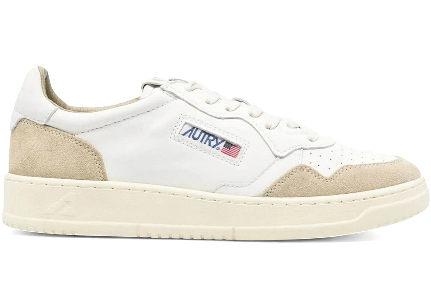 なめし革 白いこと 白いこと スニーカー メンズ AUTRY MEDALIST LEATHER LOW WHITE SPONGE / WHITE SPONGE