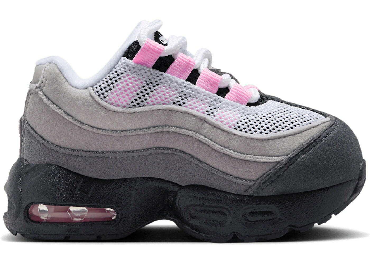 ナイキ マックス ピンク 黒色 ブラック 灰色 グレー '95 ジュニア キッズ NIKE LITTLE MAX PINK FOAM (TD) / BLACK PINK FOAM MEDIUM GREY