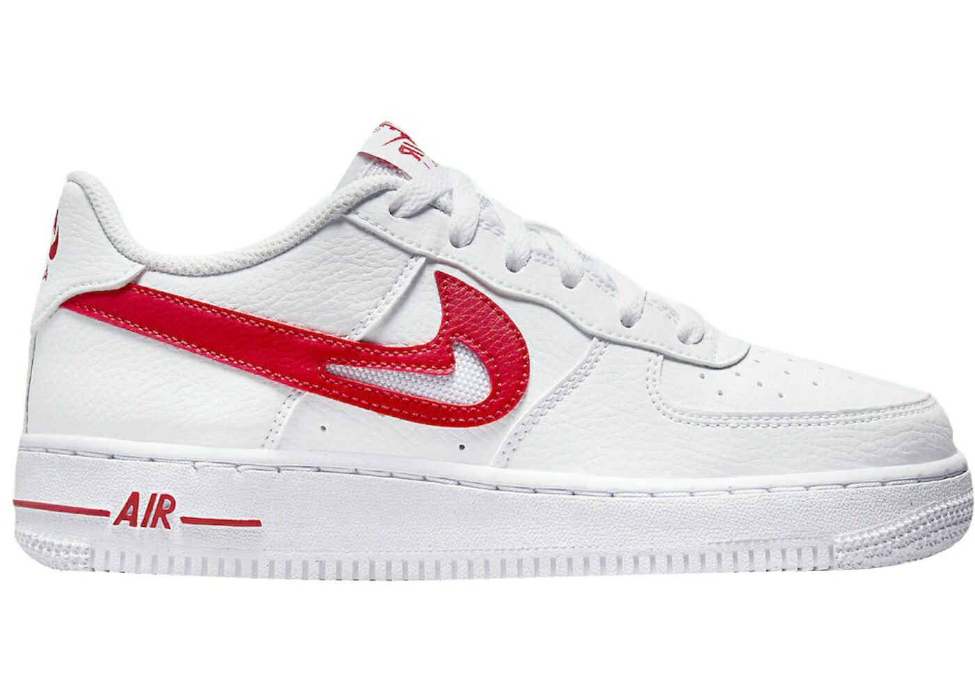 ナイキ 白いこと 白いこと 赤 赤いこと スウッシュ スウォッシュ 空軍 御坊っちゃん キッズ NIKE AIR FORCE 1 LOW WHITE RED CUT-OUT SWOOSH (GS) / WHITE RED もの言う花 マタニティ スニーカー