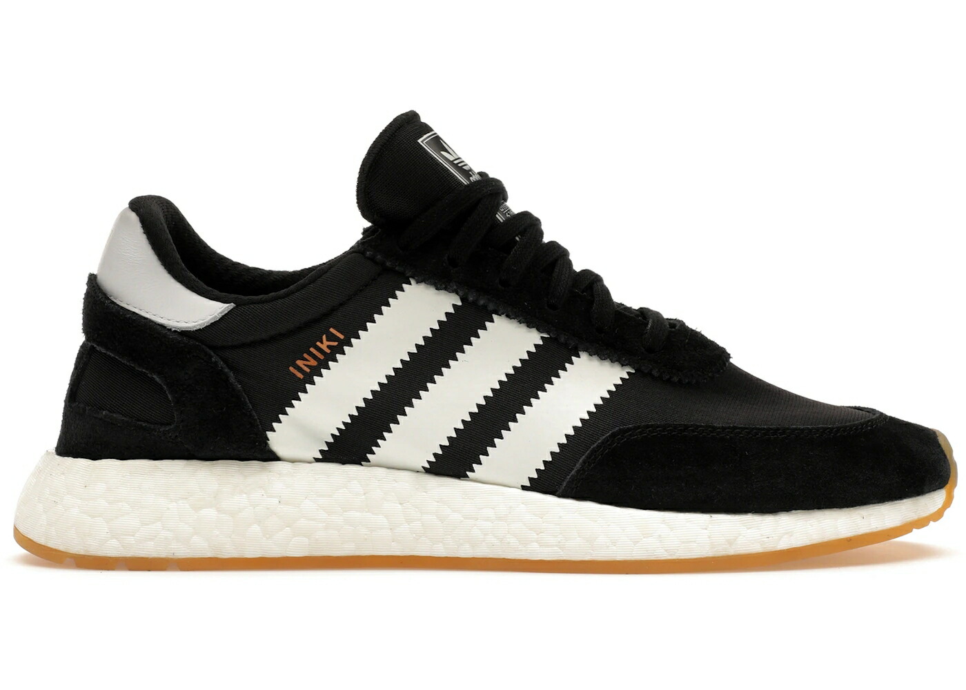 アディダス 黒色 ブラック 白色 ホワイト コア スニーカー メンズ ADIDAS INIKI RUNNER BLACK WHITE GUM / CORE BLACK FOOTWEAR WHITE GUM 3