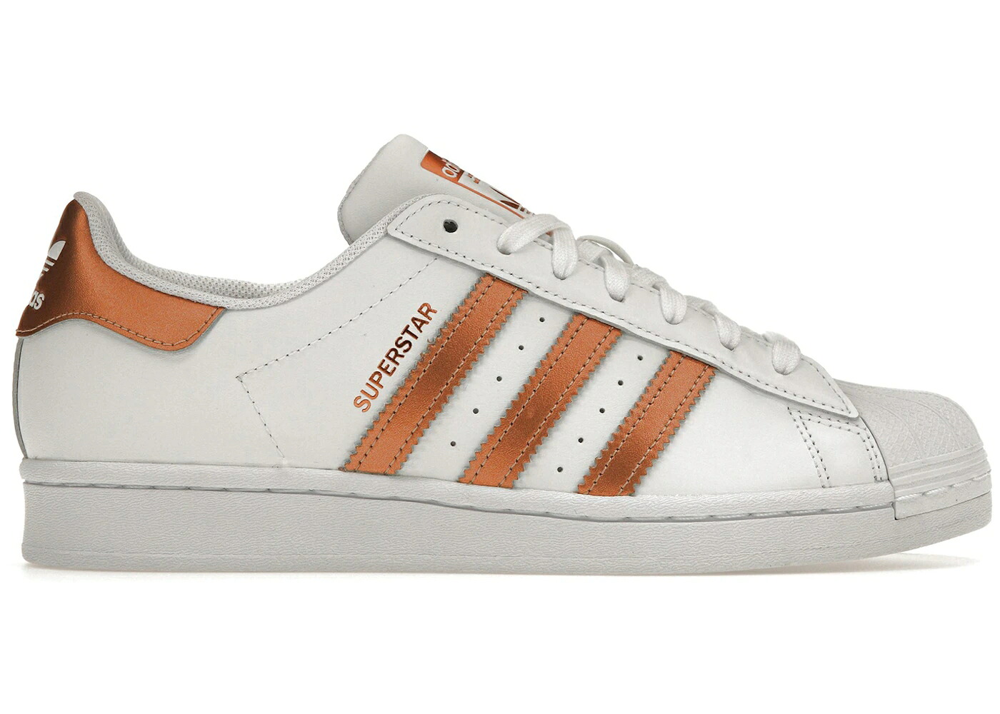 アディダス スーパースター 白色 ホワイト 銅色 コッパー コア WOMEN'S スニーカー レディース ADIDAS SUPERSTAR WHITE COPPER METALLIC (WOMEN'S) / CLOUD WHITE COPPER METALLIC CORE