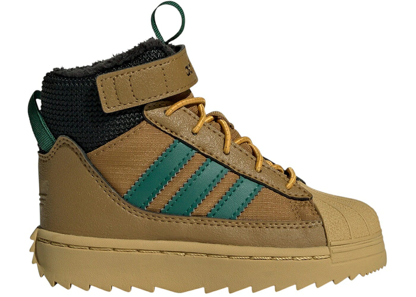 アディダス スーパースター ウィンター 銅 ブロンズ 緑 グリーン ジュニア キッズ ADIDAS SUPERSTAR WINTER TREK BRONZE STRATA COLLEGIATE GREEN (TD) / BRONZE STRATA COLLEGIATE GREEN