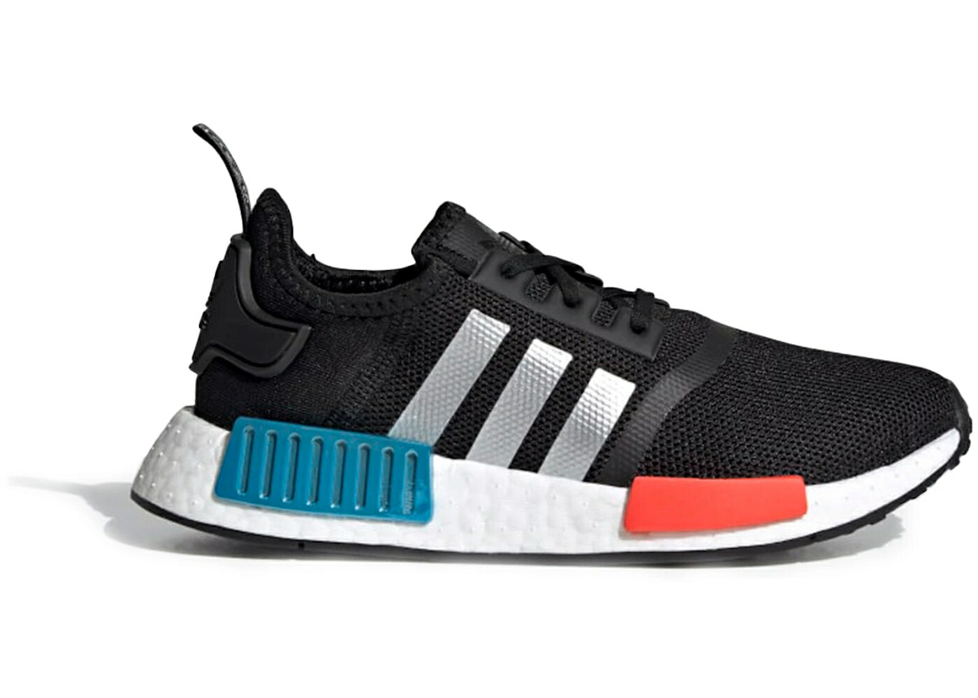 アディダス コア 黒色 ブラック 銀色 シルバー ジュニア キッズ ADIDAS NMD R1 CORE BLACK SILVER METALLIC (GS) / CORE BLACK SILVER METALLIC SOLAR ベビー マタニティ スニーカー