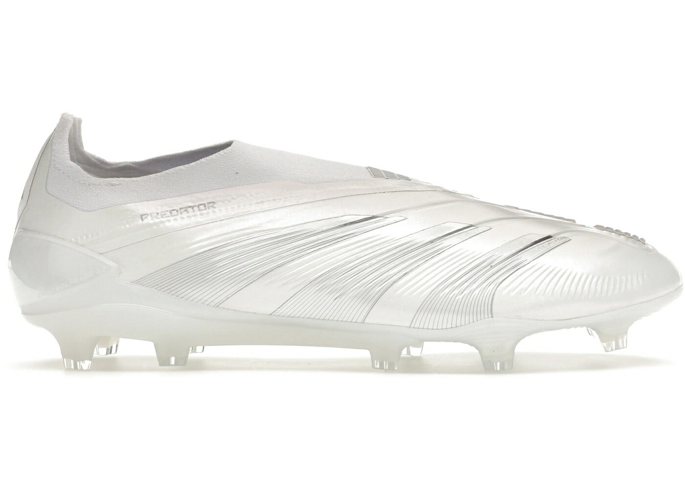 アディダス プレデター エリート 白いこと 白いこと しろがね色 しろがね色 スニーカー メンズ ADIDAS PREDATOR 24 ELITE LACELESS FG PEARLIZED PACK / CLOUD WHITE SILVER METALLIC メンズ靴-靴-スニーカー