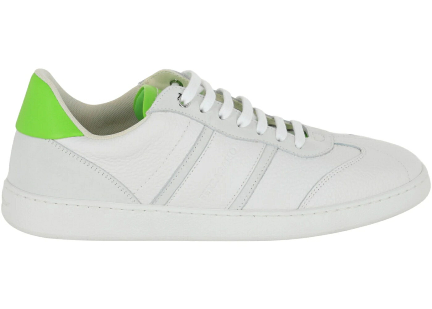 なめし革 緑 緑であること スニーカー メンズ FERRAGAMO ACHILLE 1 LEATHER LOW-TOP SNEAKERS GREEN /