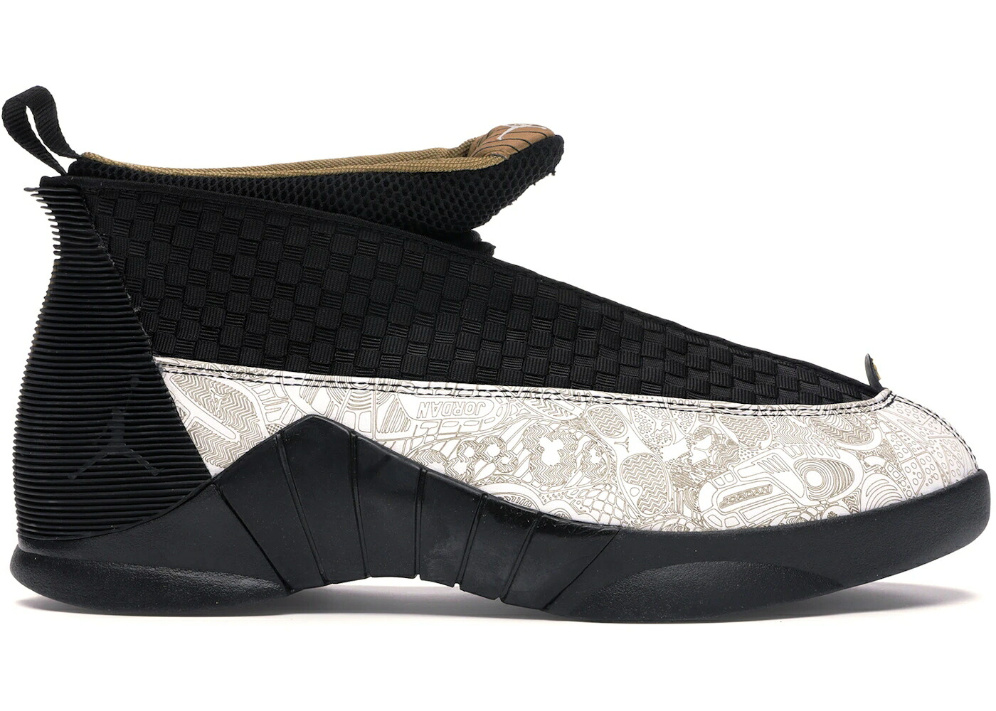 ナイキ ジョーダン レーザ 黒いこと 黒いこと ゴールド 白いこと 白いこと スニーカー メンズ JORDAN 15 RETRO LASER / BLACK METALLIC GOLD WHITE LASER