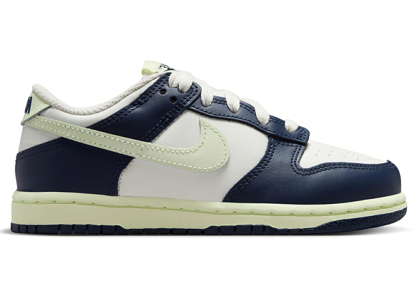 ナイキ ダンク 紺色 ネイビー ダンクロー ジュニア キッズ NIKE DUNK LOW SAIL MIDNIGHT NAVY VOLT TINT (PS) / SAIL MIDNIGHT NAVY VOLT TINT ベビー マタニティ スニーカー|スニケス