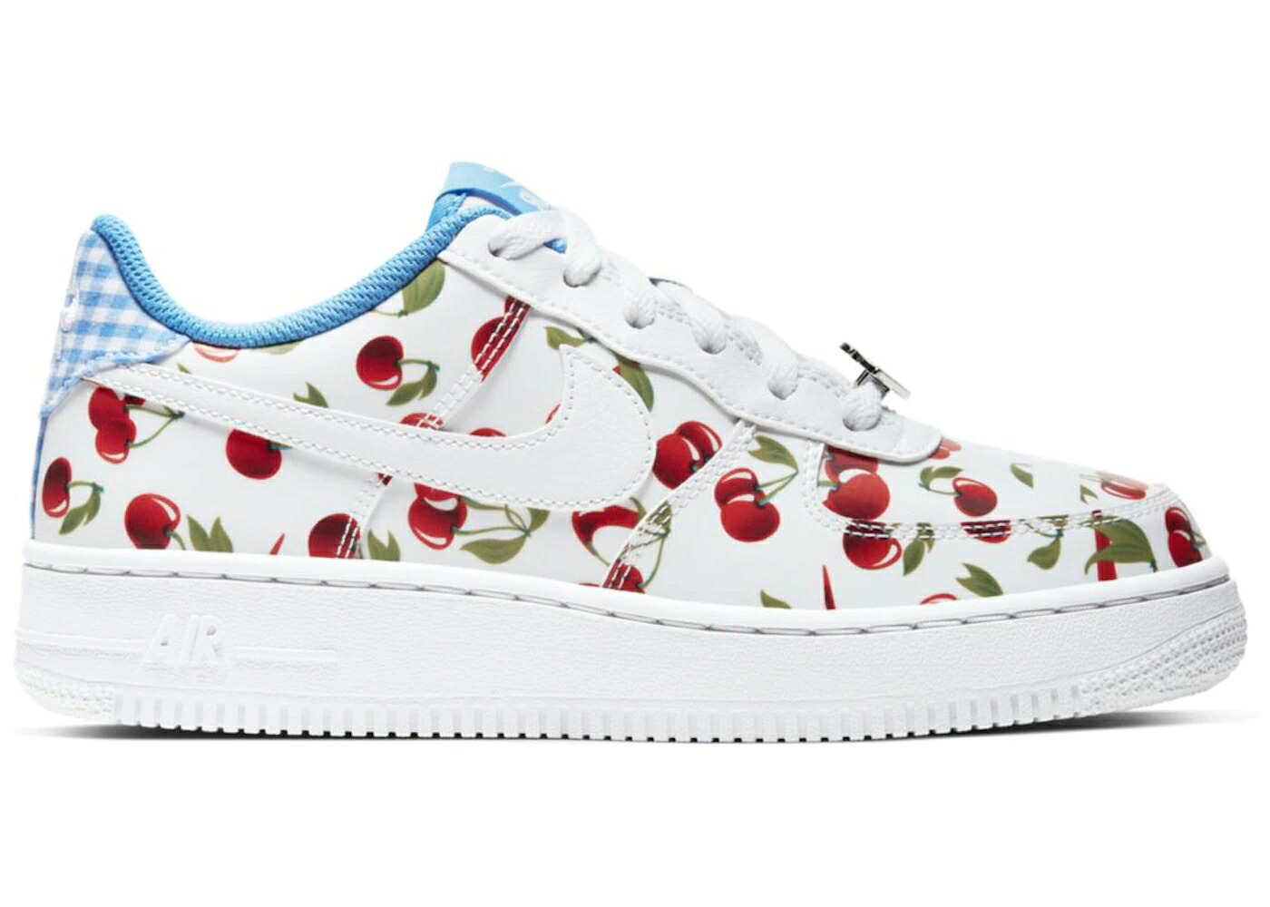 ナイキ 白色 ホワイト 青色 ブルー エアフォース ジュニア キッズ NIKE AIR FORCE 1 LOW CHERRY (GS) / WHITE WHITE UNIVERSITY BLUE ベビー マタニティ スニーカー｜スニケス 58,520円