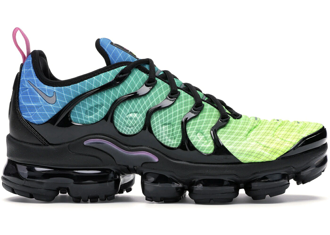 ナイキ 緑 グリーン 黒色 ブラック 青色 ブルー エアヴェイパーマックス スニーカー メンズ NIKE AIR VAPORMAX PLUS AURORA GREEN / AURORA GREEN BLACK BLUE HERO