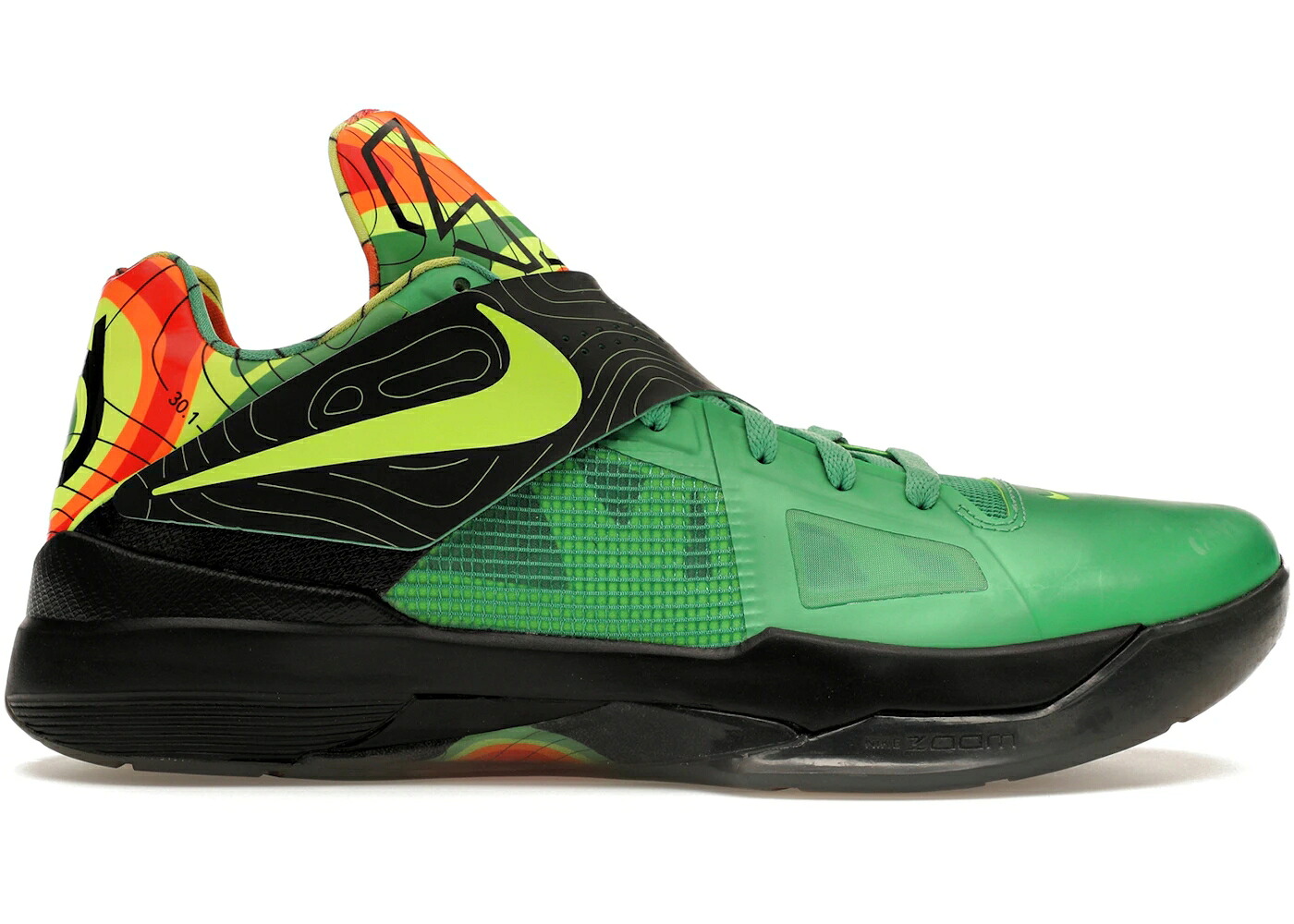 ナイキ スタジアム 緑 グリーン 黒色 ブラック チーム スニーカー メンズ NIKE KD 4 WEATHERMAN (2011) / STADIUM GREEN VOLT BLACK TEAM｜スニケス
