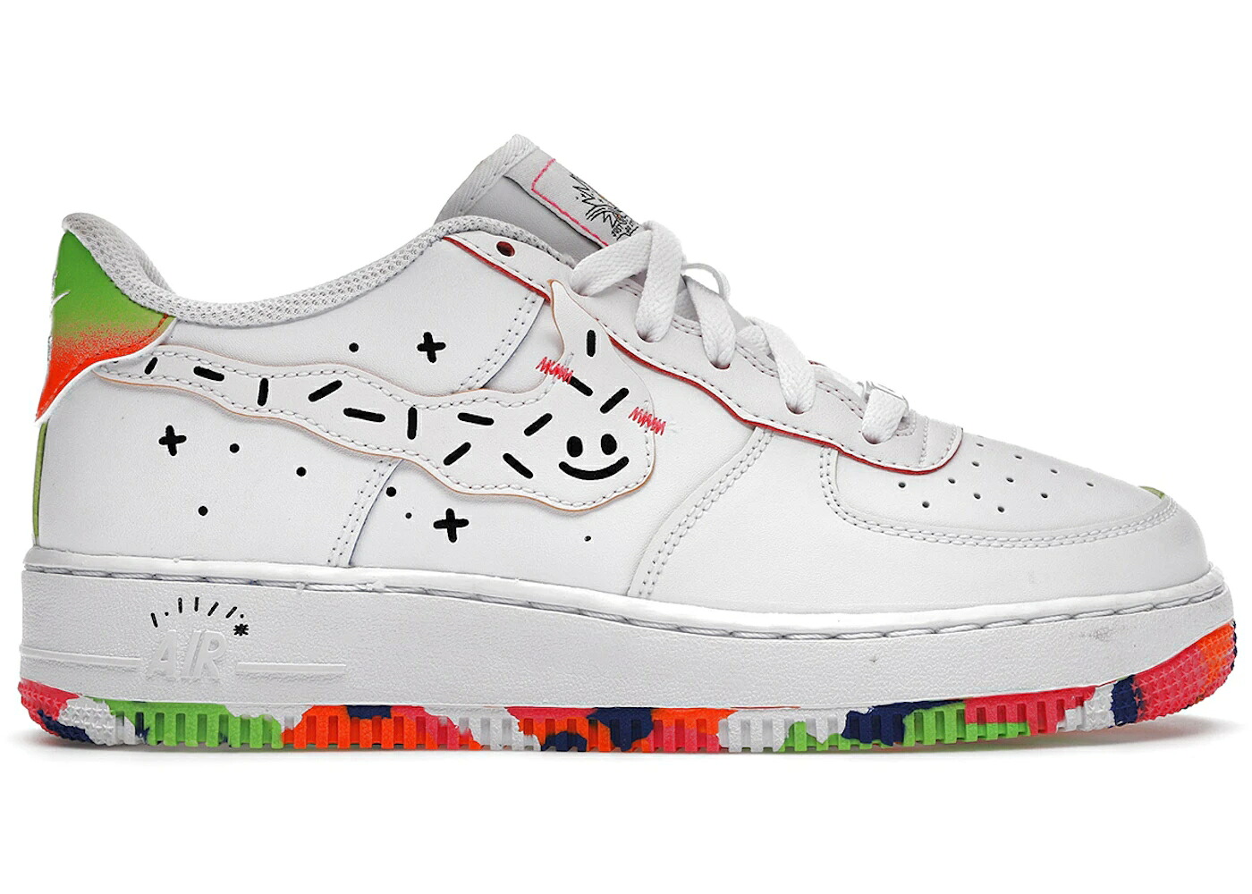 ナイキ 白いこと 白いこと 空軍 お坊っちゃん キッズ NIKE AIR FORCE 1 LOW KIDS DRAWING (GS) / WHITE MULTI もの言う花 マタニティ スニーカー