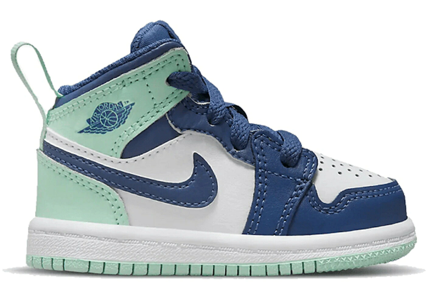 ナイキ ジョーダン ミッド 紺色 米国海軍 白いこと 白いこと お坊っちゃん キッズ JORDAN 1 MID MYSTIC NAVY MINT FOAM (TD) / MYSTIC NAVY WHITE MINT FOAM