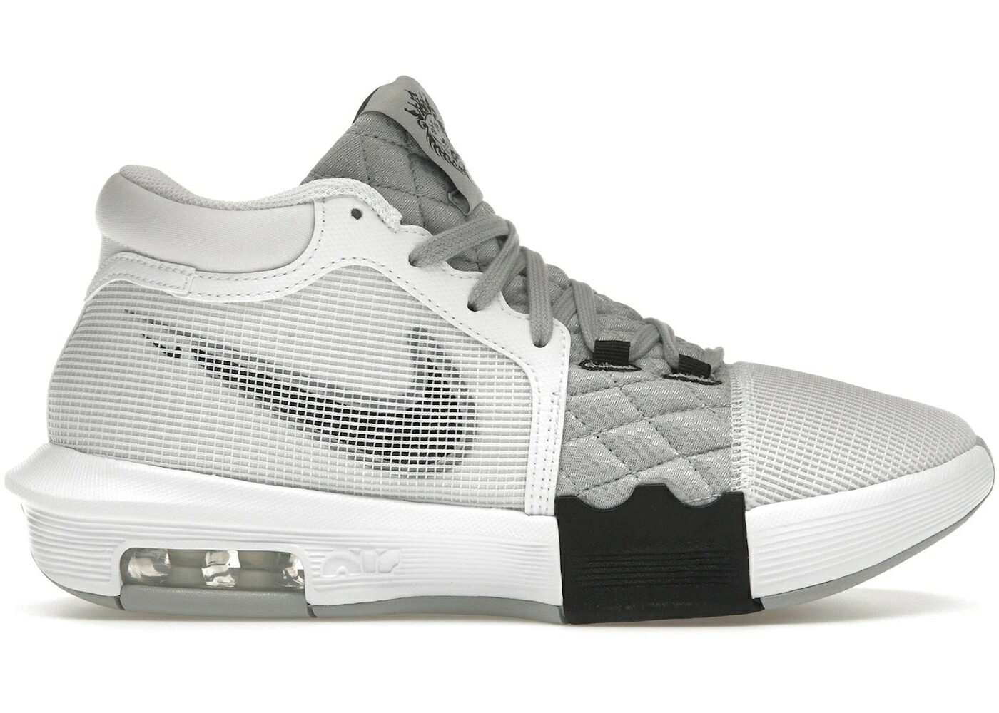 ナイキ レブロン 白色 ホワイト 灰色 グレー 黒色 ブラック ウィットネス スニーカー メンズ NIKE LEBRON WITNESS 8 WHITE LIGHT SMOKE GREY / WHITE LIGHT SMOKE GREY BLACK