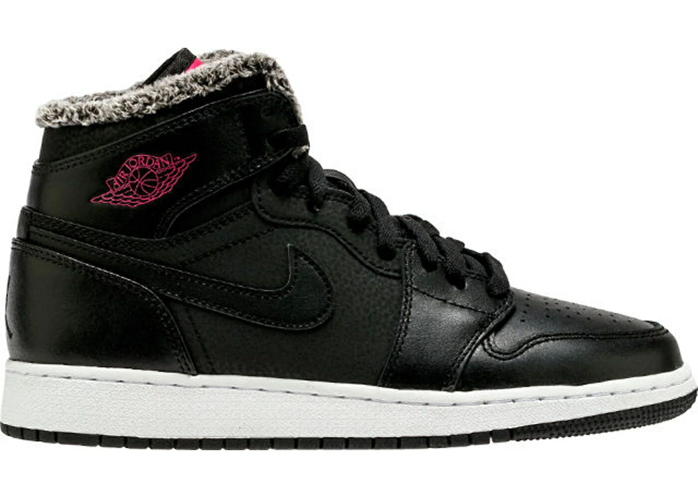 ナイキ ジョーダン ハイ フリース 黒色 ブラック ピンク 白色 ホワイト ジュニア キッズ JORDAN 1 RETRO HIGH FLEECE BLACK PINK (GS) / BLACK DEADLY PINK WHITE ベビー マタニティ スニーカー