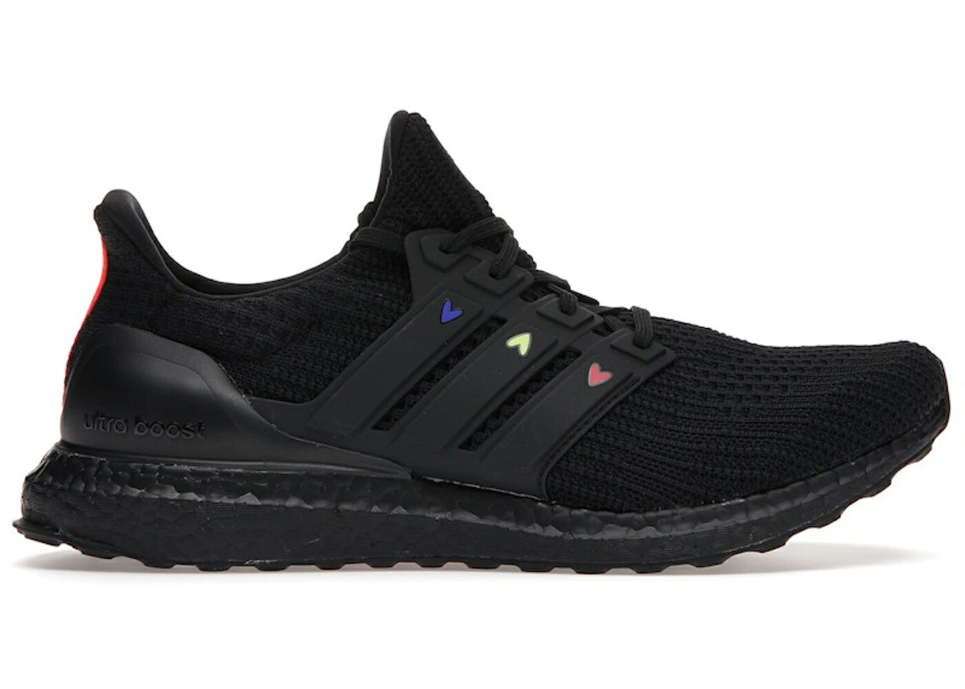 アディダス ウルトラ ブースト 黒色 ブラック コア カーボン 赤 レッド ウルトラブースト 4.0 スニーカー メンズ ADIDAS ULTRA BOOST DNA HEARTS PACK BLACK / CORE BLACK CARBON SOLAR RED