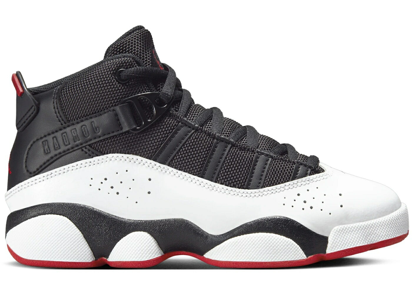 ナイキ ジョーダン リング 黒色 ブラック 白色 ホワイト 赤 レッド ジュニア キッズ JORDAN 6 RINGS BLACK WHITE UNIVERSITY RED (PS) / BLACK WHITE UNIVERSITY RED ベビー マタニティ スニーカー|スニケス